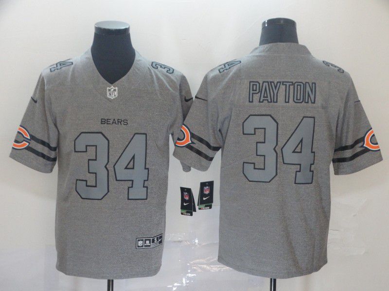 Men Chicago Bears 34 Payton Grey Retro Nike NFL Jerseys